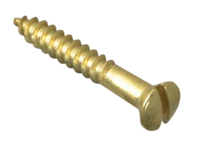 Forgepack Wood Screws - Raised Head - Solid Brass 1.1/2in x 8 (Pack of 10)